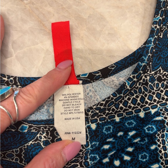 Passport Love Blue Paisley Y2K Cropped Boho Top Medium Made in USA - Picture 5 of 5